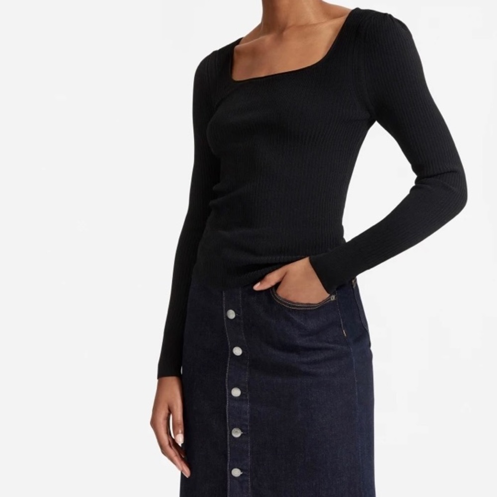 Everlane The Square Neck Top Women's Size XS Black